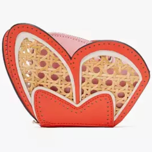 Kate Spade NWT Wing It Wicker Butterfly Coin Purse on a Chain - Picture 4 of 11